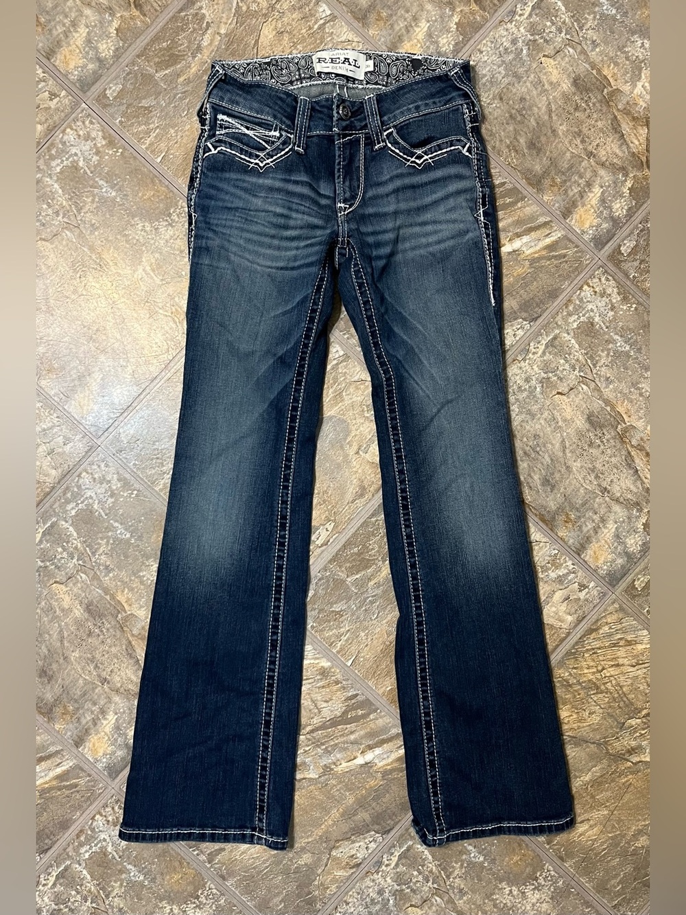 Ariat Real Denim Bootcut Jeans Women’s 26s Blue Stretch Rodeo Cowboy